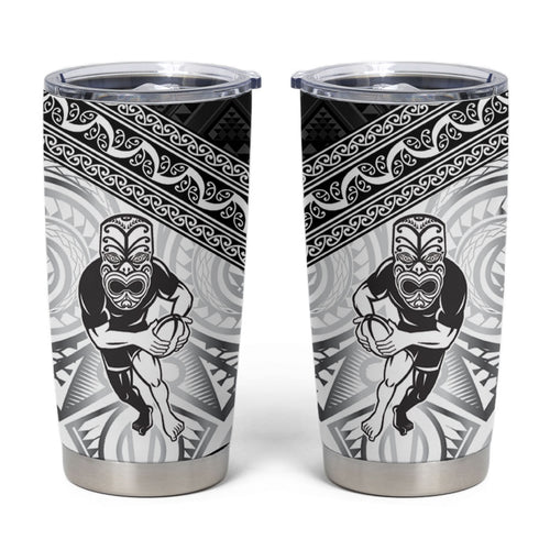 Custom Rugby New Zealand Black Fern Tumbler Cup Niho Taniwha Inspired
