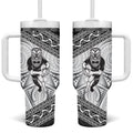 Custom Rugby New Zealand Black Fern Tumbler With Handle Niho Taniwha Inspired