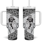 Custom Rugby New Zealand Black Fern Tumbler With Handle Niho Taniwha Inspired