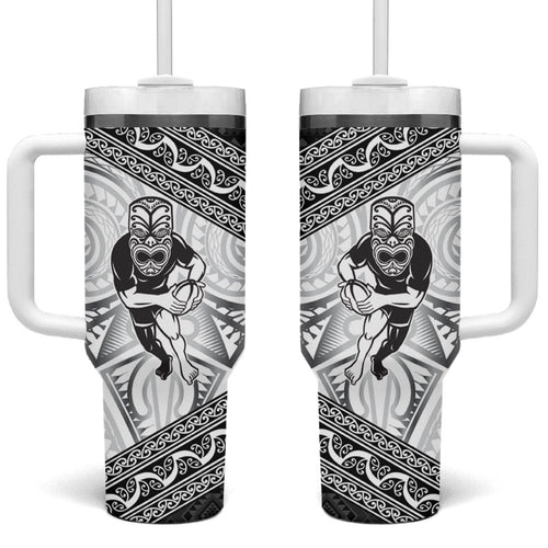 Custom Rugby New Zealand Black Fern Tumbler With Handle Niho Taniwha Inspired