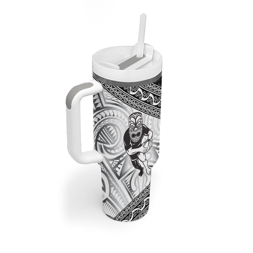 Custom Rugby New Zealand Black Fern Tumbler With Handle Niho Taniwha Inspired