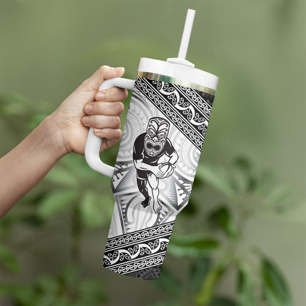 Custom Rugby New Zealand Black Fern Tumbler With Handle Niho Taniwha Inspired