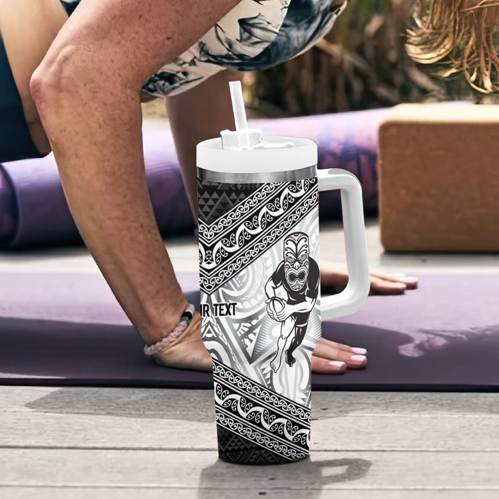 Custom Rugby New Zealand Black Fern Tumbler With Handle Niho Taniwha Inspired