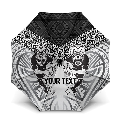 Custom Rugby New Zealand Black Fern Umbrella Niho Taniwha Inspired