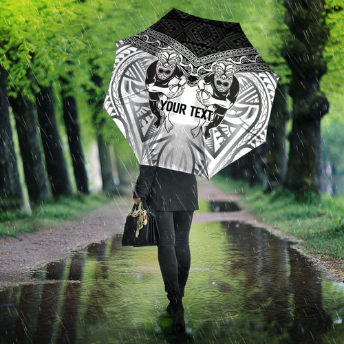Custom Rugby New Zealand Black Fern Umbrella Niho Taniwha Inspired