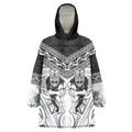 Custom Rugby New Zealand Black Fern Wearable Blanket Hoodie Niho Taniwha Inspired
