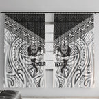 Custom Rugby New Zealand Black Fern Window Curtain Niho Taniwha Inspired