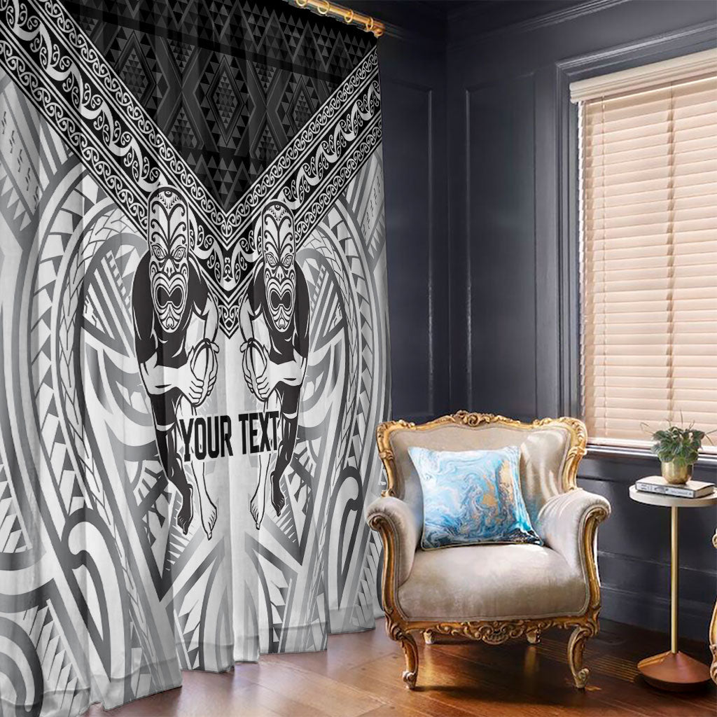 Custom Rugby New Zealand Black Fern Window Curtain Niho Taniwha Inspired