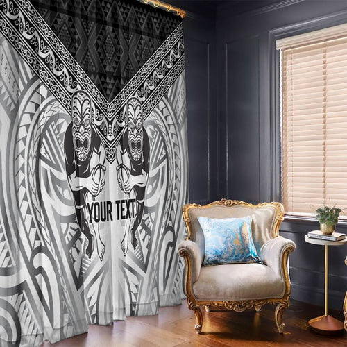 Custom Rugby New Zealand Black Fern Window Curtain Niho Taniwha Inspired