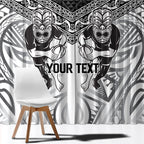 Custom Rugby New Zealand Black Fern Window Curtain Niho Taniwha Inspired