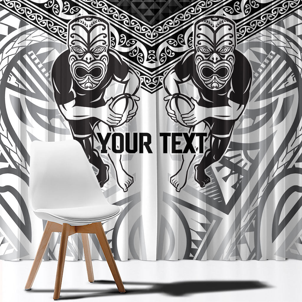 Custom Rugby New Zealand Black Fern Window Curtain Niho Taniwha Inspired