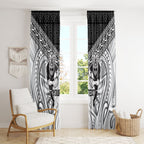 Custom Rugby New Zealand Black Fern Window Curtain Niho Taniwha Inspired