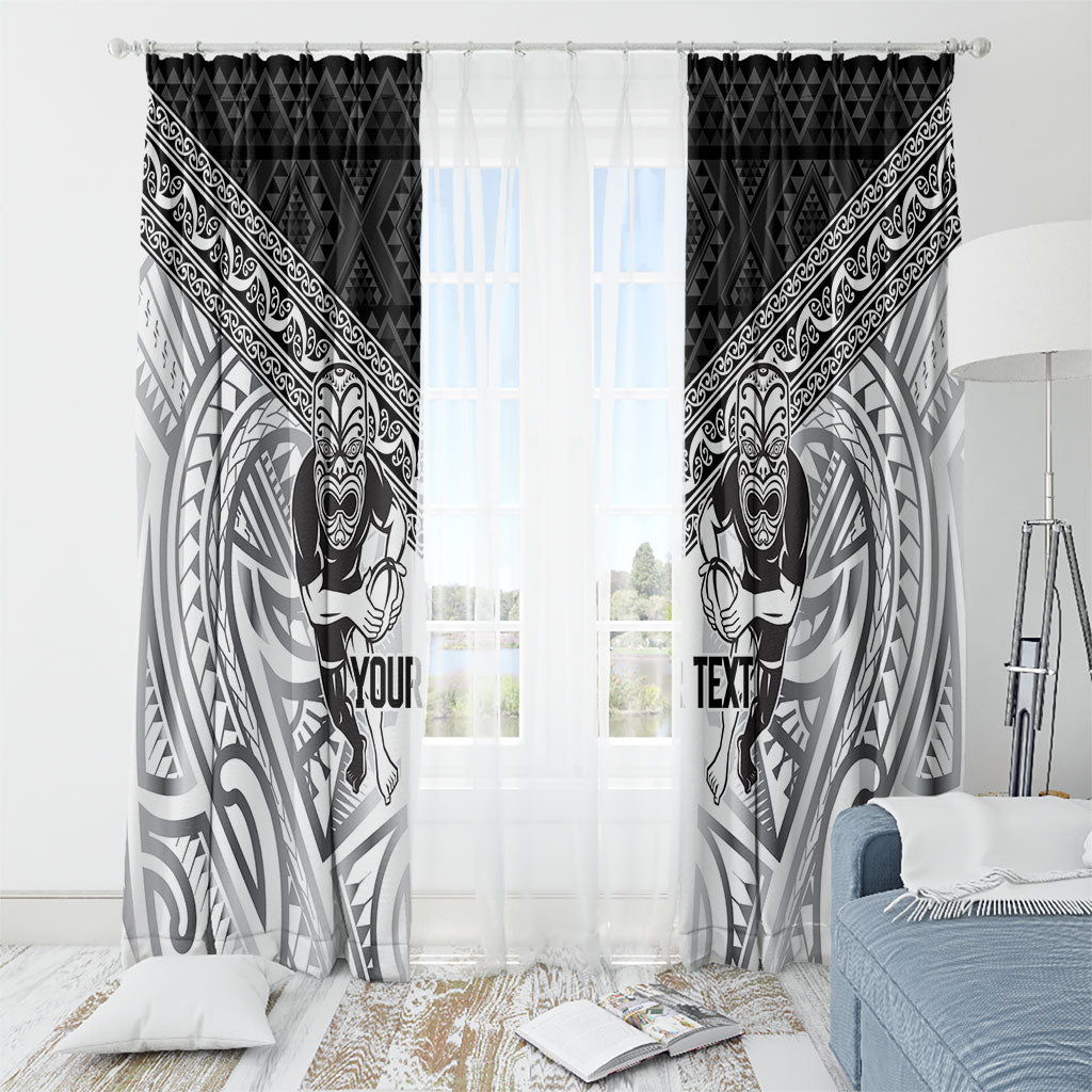 Custom Rugby New Zealand Black Fern Window Curtain Niho Taniwha Inspired