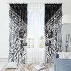 Custom Rugby New Zealand Black Fern Window Curtain Niho Taniwha Inspired