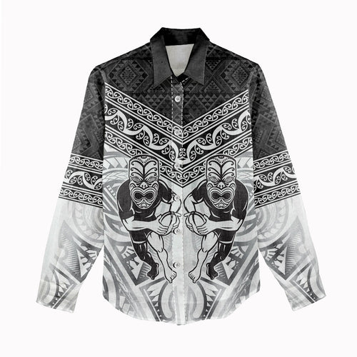 Custom Rugby New Zealand Black Fern Women Casual Shirt Niho Taniwha Inspired