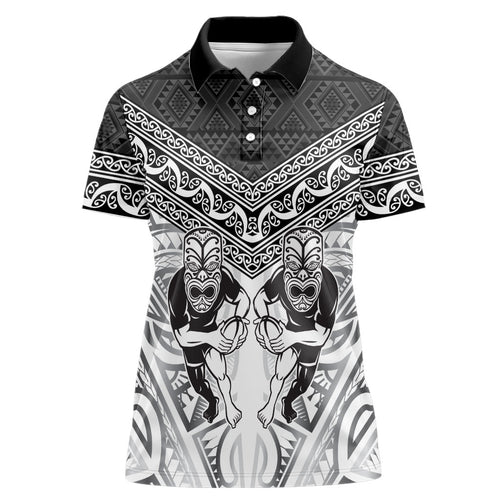 Custom Rugby New Zealand Black Fern Women Polo Shirt Niho Taniwha Inspired
