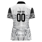 Custom Rugby New Zealand Black Fern Women Polo Shirt Niho Taniwha Inspired