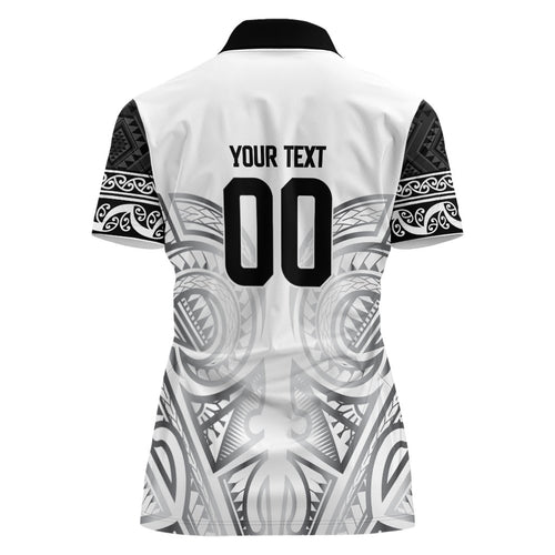 Custom Rugby New Zealand Black Fern Women Polo Shirt Niho Taniwha Inspired