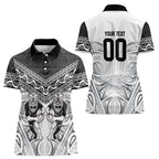 Custom Rugby New Zealand Black Fern Women Polo Shirt Niho Taniwha Inspired