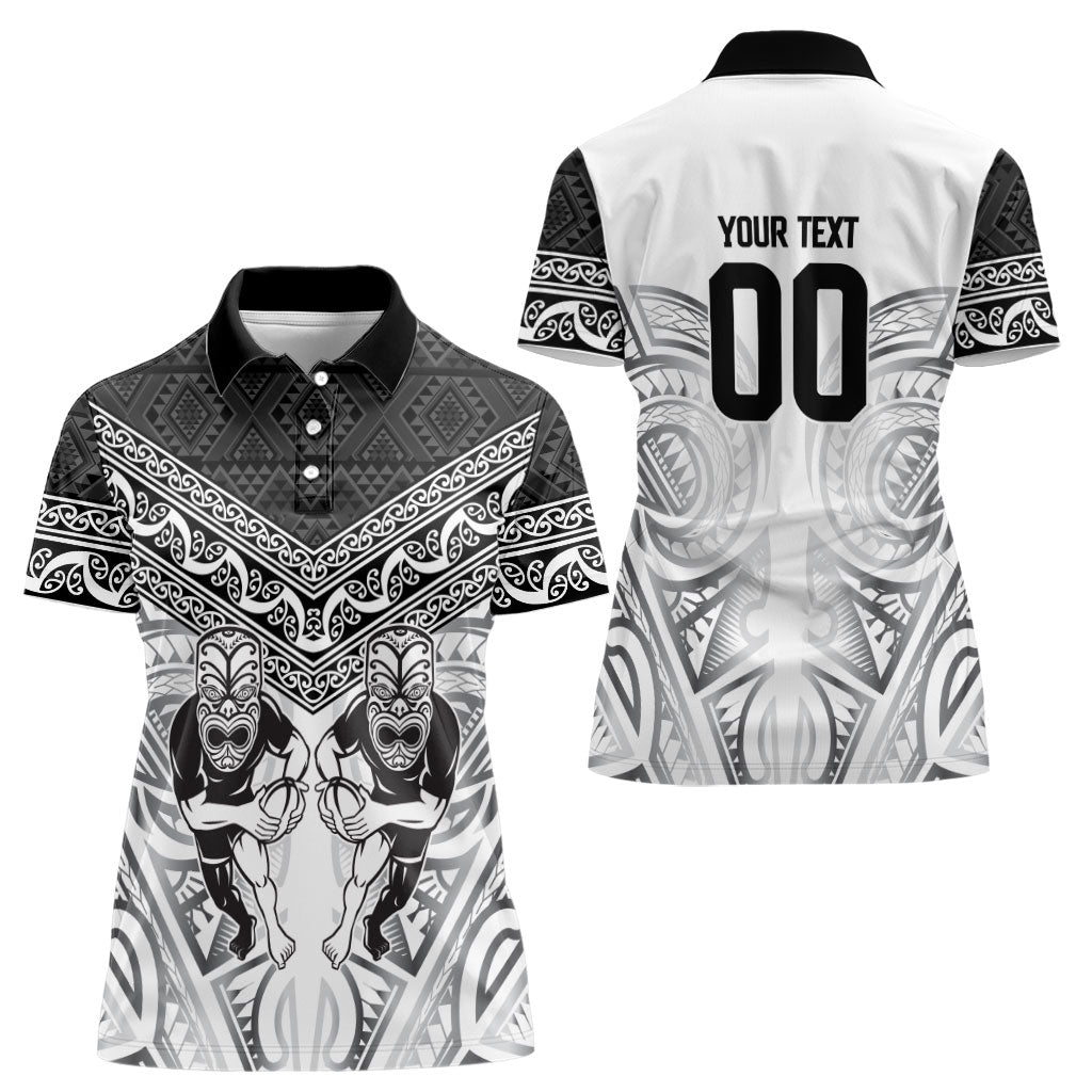 Custom Rugby New Zealand Black Fern Women Polo Shirt Niho Taniwha Inspired