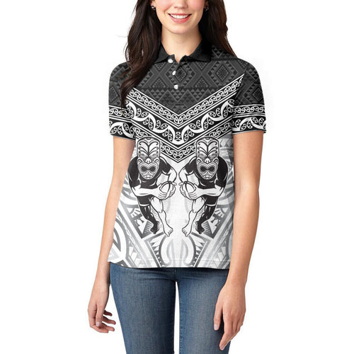 Custom Rugby New Zealand Black Fern Women Polo Shirt Niho Taniwha Inspired
