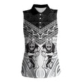 Custom Rugby New Zealand Black Fern Women Sleeveless Polo Shirt Niho Taniwha Inspired