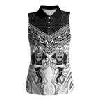 Custom Rugby New Zealand Black Fern Women Sleeveless Polo Shirt Niho Taniwha Inspired