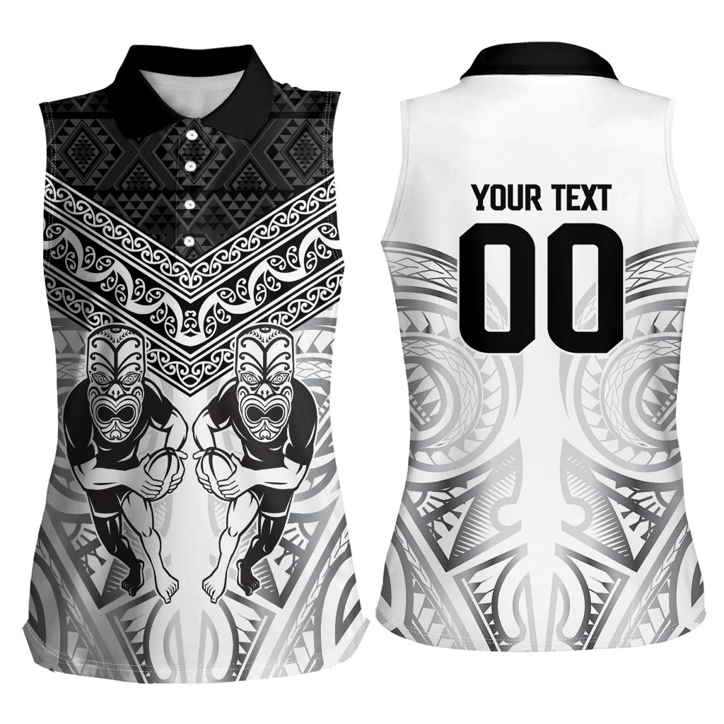 Custom Rugby New Zealand Black Fern Women Sleeveless Polo Shirt Niho Taniwha Inspired