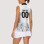 Custom Rugby New Zealand Black Fern Women Sleeveless Polo Shirt Niho Taniwha Inspired