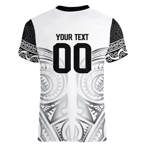 Custom Rugby New Zealand Black Fern Women V-Neck T-Shirt Niho Taniwha Inspired