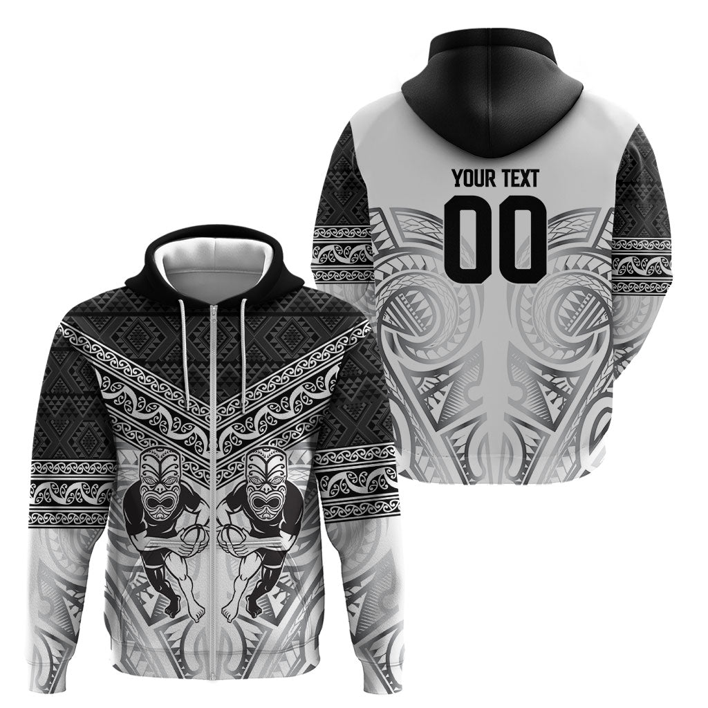 Custom Rugby New Zealand Black Fern Zip Hoodie Niho Taniwha Inspired