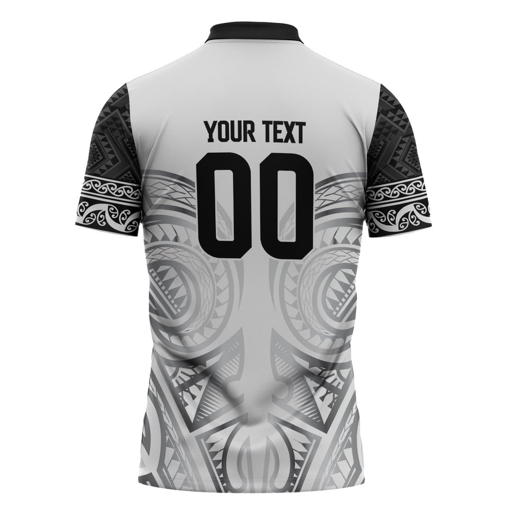 Custom Rugby New Zealand Black Fern Zipper Polo Shirt Niho Taniwha Inspired