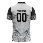 Custom Rugby New Zealand Black Fern Zipper Polo Shirt Niho Taniwha Inspired