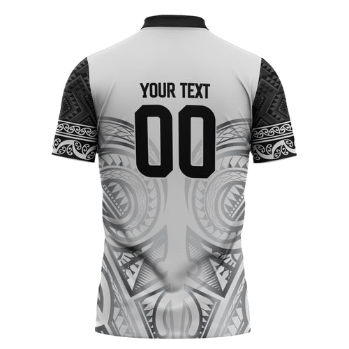 Custom Rugby New Zealand Black Fern Zipper Polo Shirt Niho Taniwha Inspired