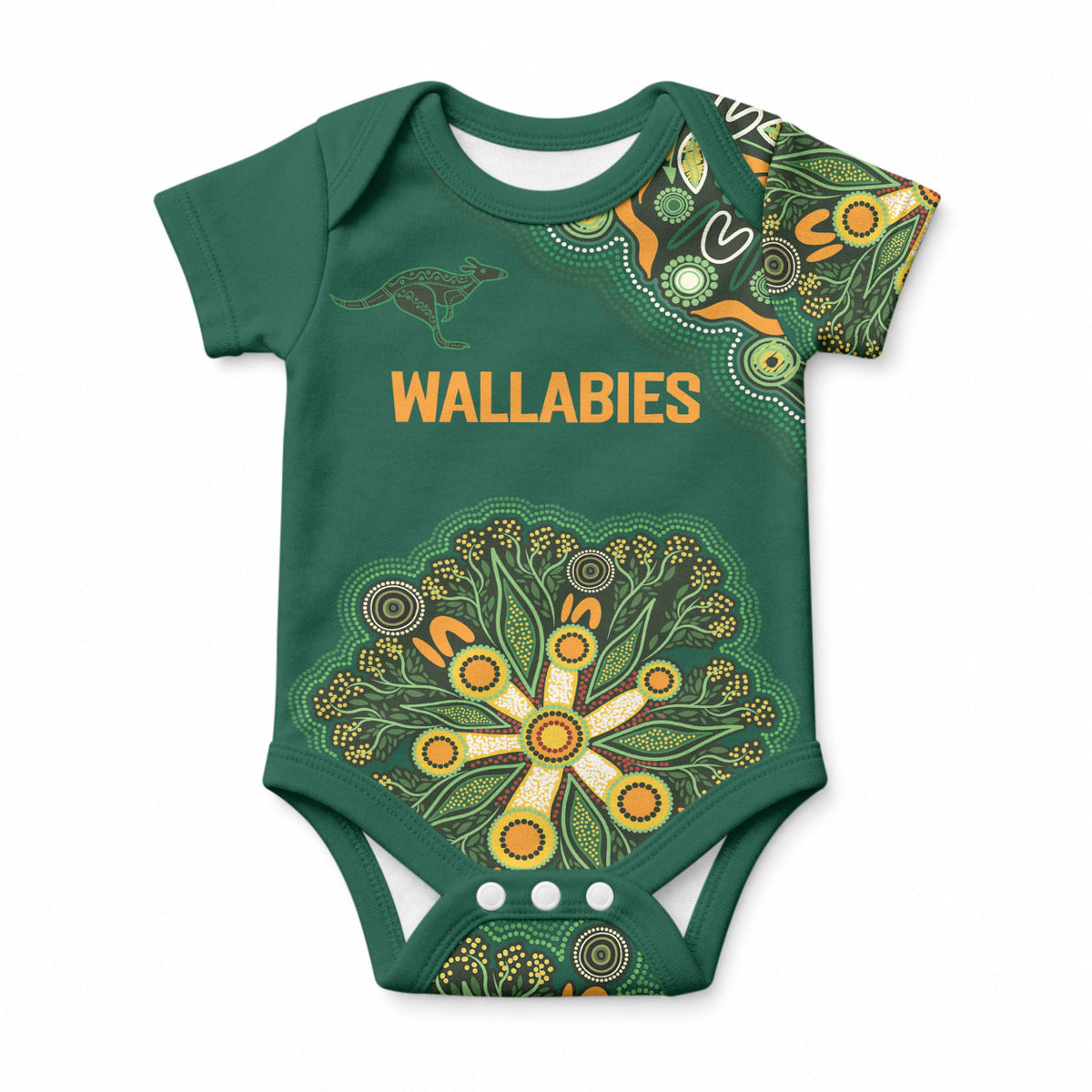 Australia Rugby National Heritage Custom Baby Onesie Indigenous Aboriginal Dot Art