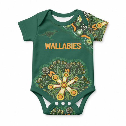 Australia Rugby National Heritage Custom Baby Onesie Indigenous Aboriginal Dot Art