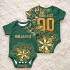 Australia Rugby National Heritage Custom Baby Onesie Indigenous Aboriginal Dot Art