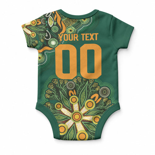 Australia Rugby National Heritage Custom Baby Onesie Indigenous Aboriginal Dot Art