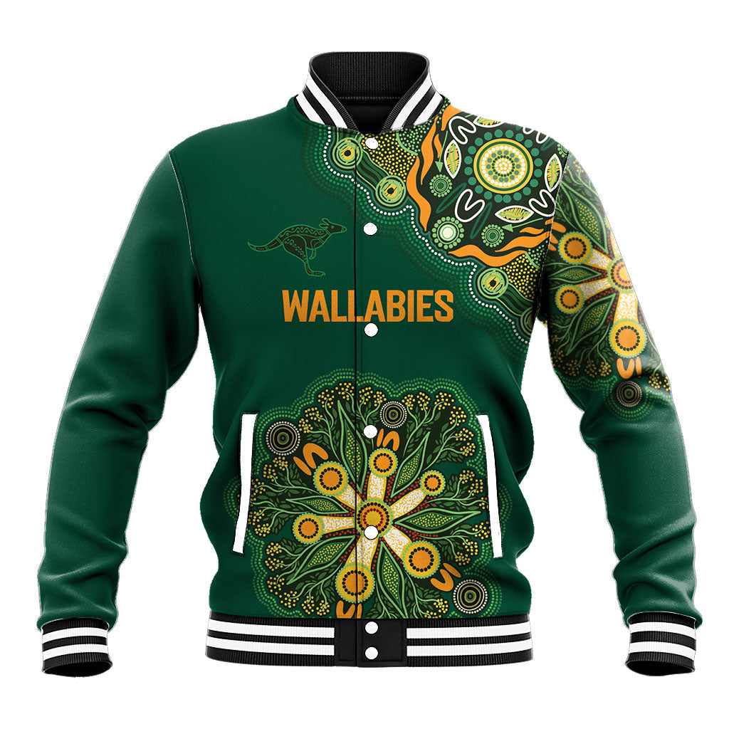 Australia Rugby National Heritage Custom Baseball Jacket Indigenous Aboriginal Dot Art