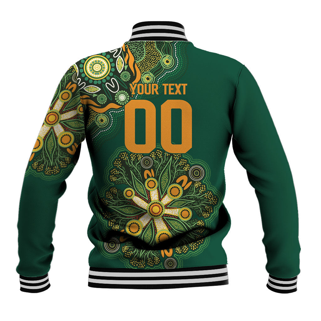 Australia Rugby National Heritage Custom Baseball Jacket Indigenous Aboriginal Dot Art