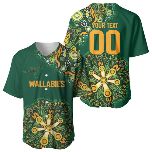 Australia Rugby National Heritage Custom Baseball Jersey Indigenous Aboriginal Dot Art