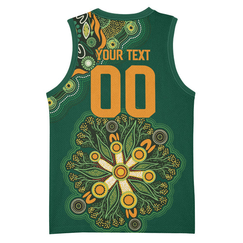 Australia Rugby National Heritage Custom Basketball Jersey Indigenous Aboriginal Dot Art