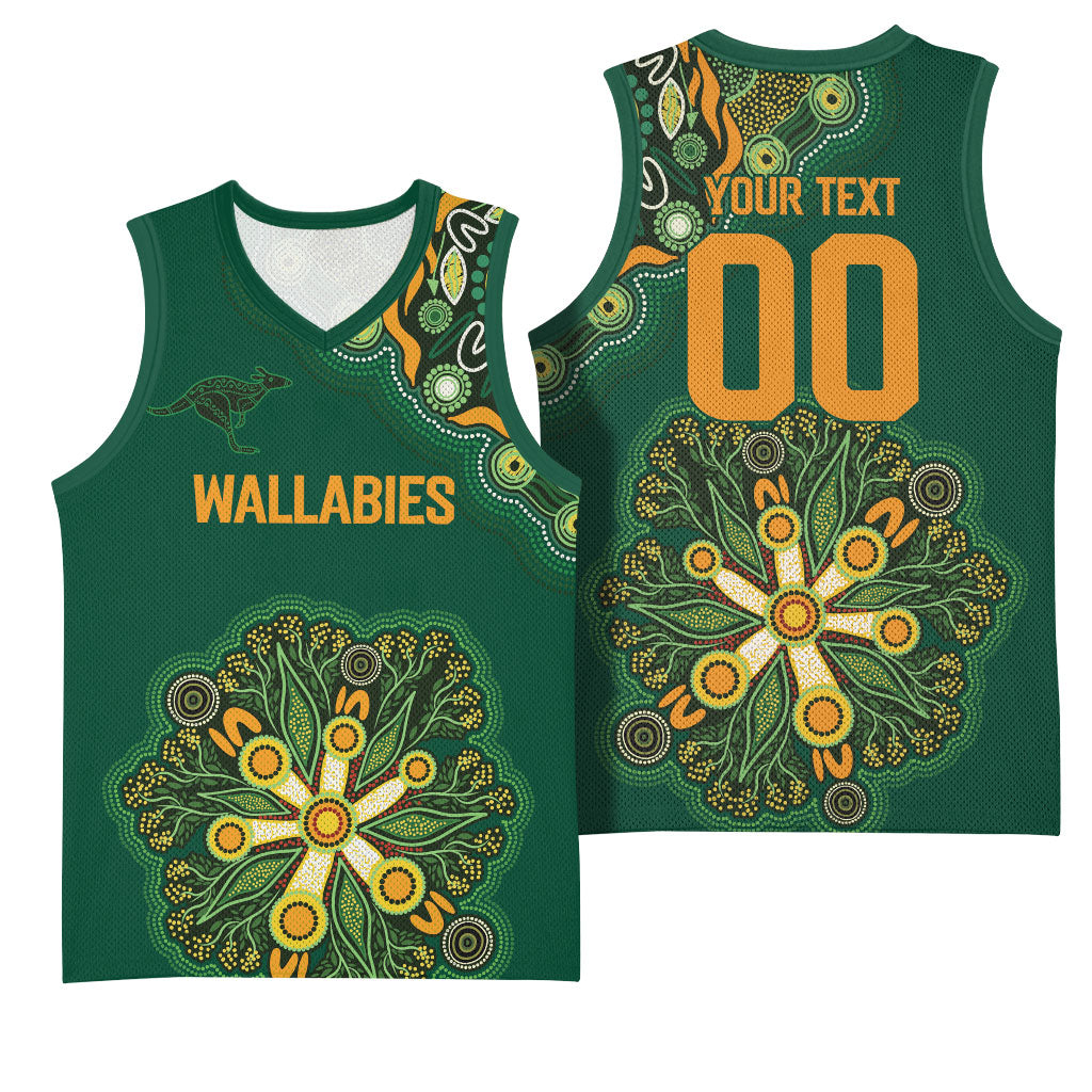 Australia Rugby National Heritage Custom Basketball Jersey Indigenous Aboriginal Dot Art