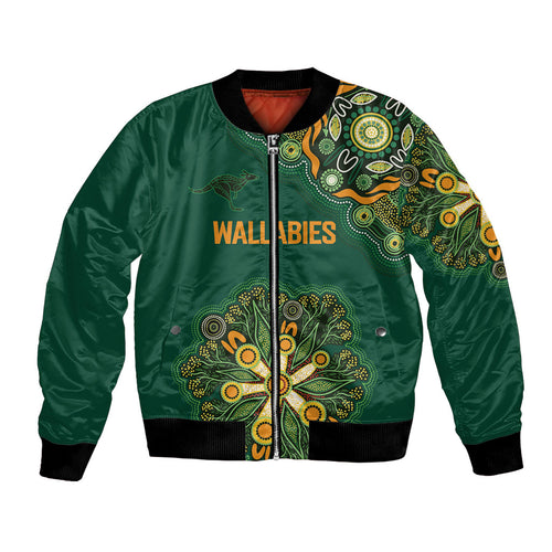 Australia Rugby National Heritage Custom Bomber Jacket Indigenous Aboriginal Dot Art