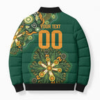 Australia Rugby National Heritage Custom Bomber Puffer Jacket Indigenous Aboriginal Dot Art