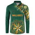 Australia Rugby National Heritage Custom Button Sweatshirt Indigenous Aboriginal Dot Art