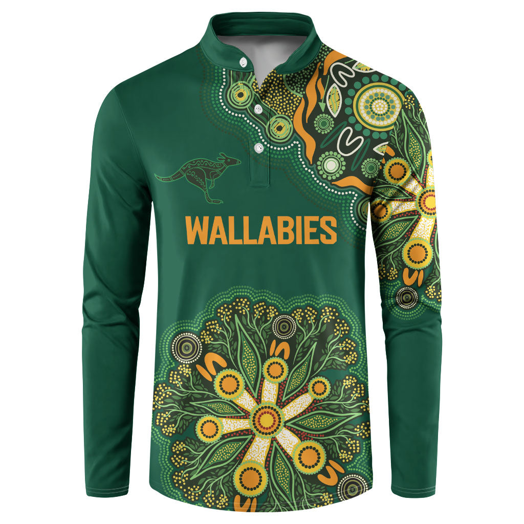 Australia Rugby National Heritage Custom Button Sweatshirt Indigenous Aboriginal Dot Art