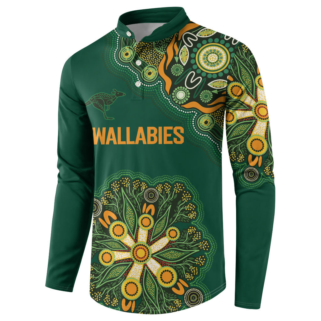 Australia Rugby National Heritage Custom Button Sweatshirt Indigenous Aboriginal Dot Art