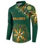 Australia Rugby National Heritage Custom Button Sweatshirt Indigenous Aboriginal Dot Art