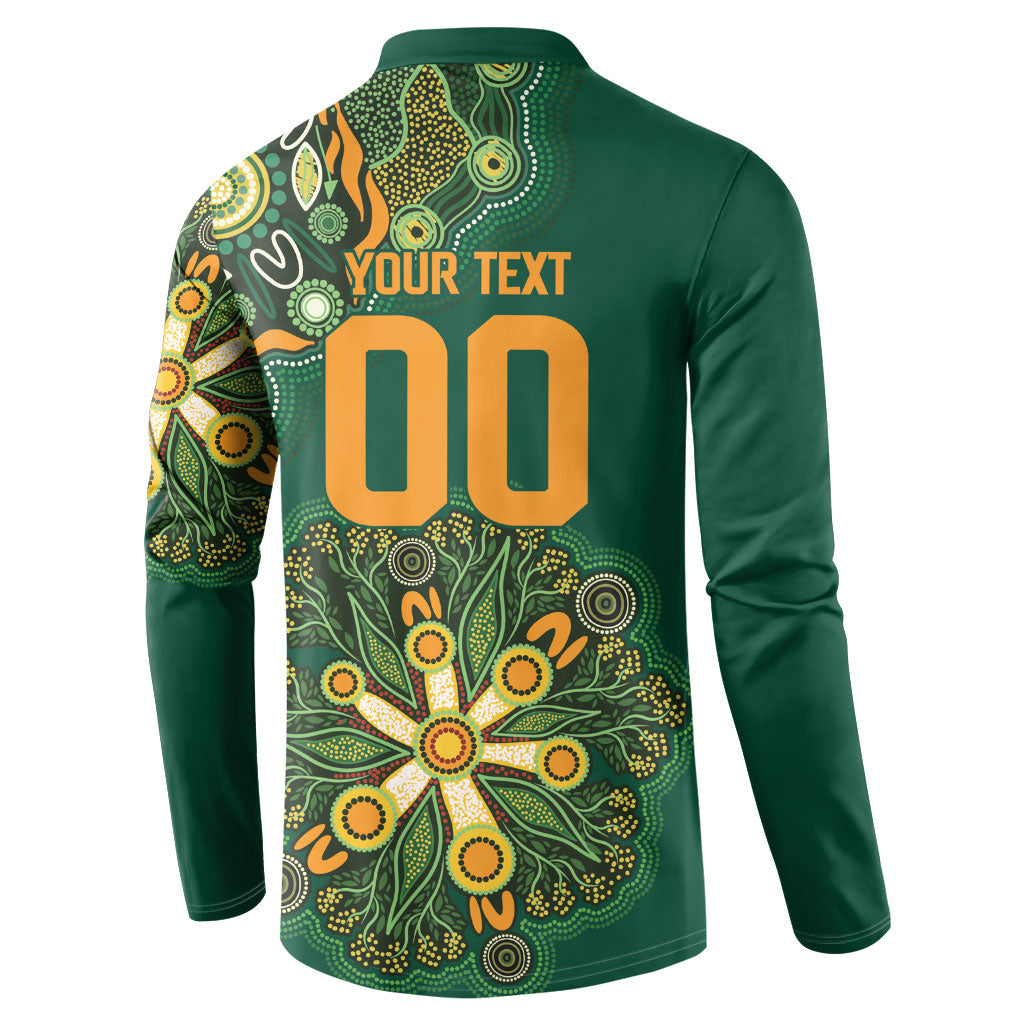 Australia Rugby National Heritage Custom Button Sweatshirt Indigenous Aboriginal Dot Art